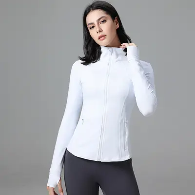 Define Long Sleeve Women's Yoga Top, Stand Collar, Thick Fabric - 10