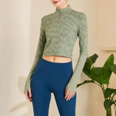 瑜伽外套 拉链连帽速干健身上衣 瑜伽服源头工厂 - 7