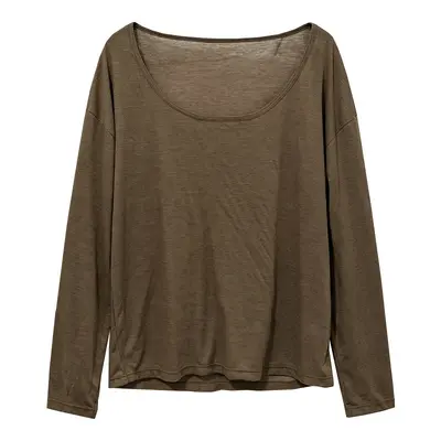 Damen-Langarm-Yoga-Überwurf, Plus Size, Herbst - 6