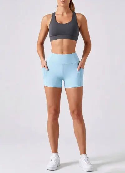 Kadın Spor Taytlı Şort, Hızlı Kuruyan, Elastik, Nefes Alabilen, Transparanlığa Karşı Korum - 9