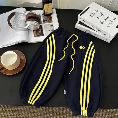 Embroidered Kids' Sweatpants Korean Style Casual Long Pants for Boys and Girls