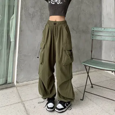 Women's Cargo Pants, Summer, Thin, Loose Wide Leg - 13
