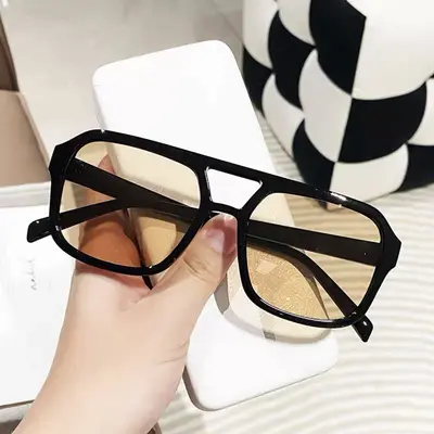 Eckige Piloten-Sonnenbrille mit Doppelsteg und Ocean-Linse - 10