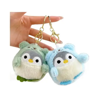Karikatür Sevimli Çapraz giyinme Penguen Bebek Douyin Aynı Stil Giydirme Küçük Penguen doldurulmuş Oyuncak Kolye Bebek 8 CM - 6