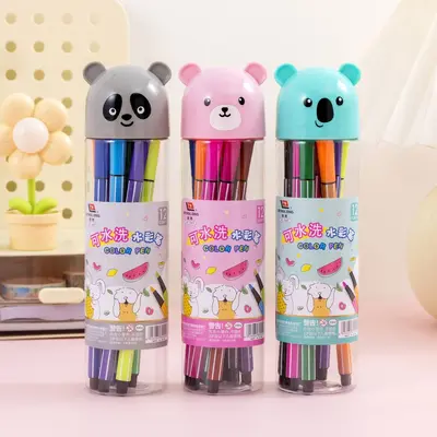 Creative Little Bear Washable Watercolor Brush Painting Marker Set 12/18/24/36 Colors Marker Wholesale Watercolor Brush - 7