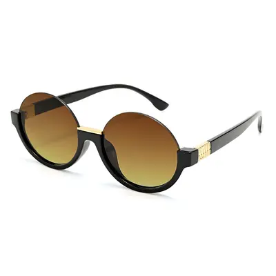 Unisex Oval Half-Frame Sunglasses with UV Protection - 5