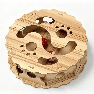 Cat maze box with scratching board and interactive games - 7