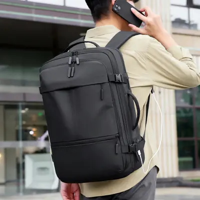 Large Capacity Waterproof Men's Business Backpack with Laptop Compartment - 3