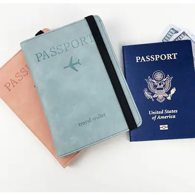 Cross-border dot color-changing PU leather skin-feel multi-color strap passport cover luggage tag set multifunctional passport holder bag