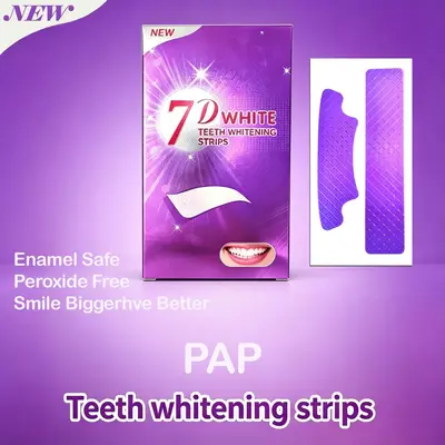 PAP Purple 7D Dental Strips Dry Strips WHITE STRIPS Teeth Whitening Strips Brightening Whitening Removes Yellowing Overseas Brightening Cross-border - 3