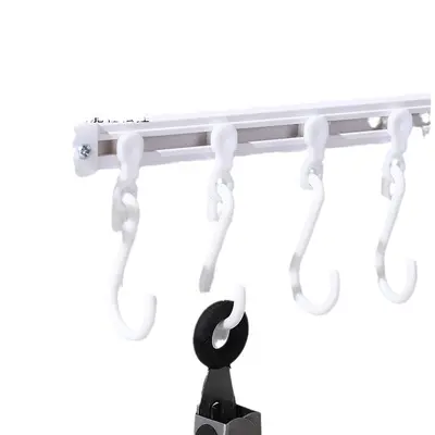 Adhesive Hooks for Cabinet Door and Wall, Slidable, Punch-Free Kitchen Organiser