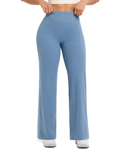 Damen-Yogahose, lang, hohe Taille, gerades Bein, locker geschnitten - 6