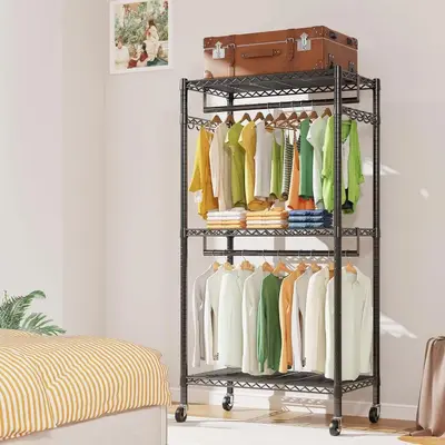 Freestanding Telescopic Clothes Drying Rack for Bedroom, Wardrobe - 10