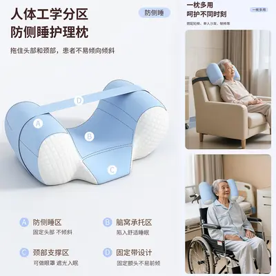 Memory foam orthopedic pillow with cervical spine support