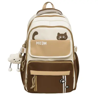 2025 Colour-Block School Backpack, Large Capacity - 11