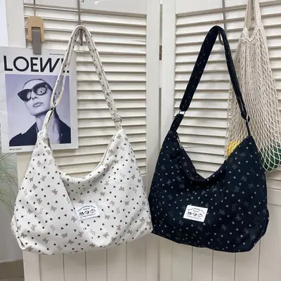 Korean-Style Floral Dumpling Shoulder Bag, Large Capacity - 4