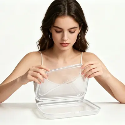 Große transparente tragbare Aufbewahrungsbox