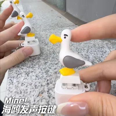 Light and Sound Seagull Stress Relief Keychain, Type-C Rechargeable - 7