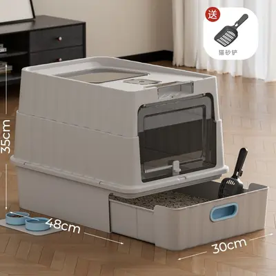 Enclosed Cat Litter Box with Drawer Extra Large Deodorizing - 7