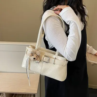 Women's Single Shoulder Bag, Solid Color Minimalist Commuter Design, Summer 2026 - 4
