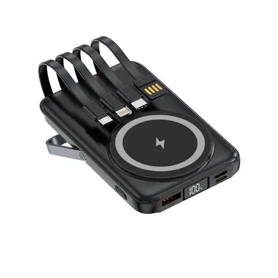 Cross-border Foreign Trade KC15W Magnetic Wireless Fast Charging Metal Stand Power Bank 10000/20000mAh Large Capacity Mobile - 7