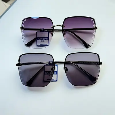 2026 Metal Nylon Polarized Sunglasses for Women - UV Protection, Anti-Glare, Face-Slimming Large Frame Fashion Design