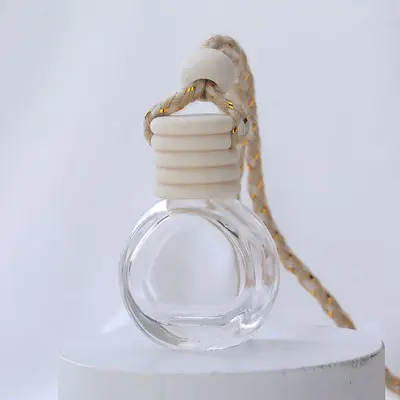 Round Car Perfume Bottle, Empty Essential Oil Pendant Bottle - 6
