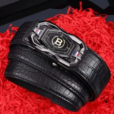 Dişsiz erkek yeni kemer, otomatik tokalı, timsah desenli kemer, erkek pantolon kemeri, TikTok ve Kuaishou hazır stokta - 13