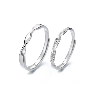 S999 Reines Silber Doppelring Design