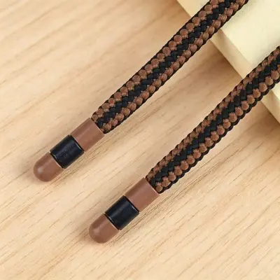 7mm Nylon Flat Drawstring Cord Set, Alloy Tips, 3 Pieces - 13