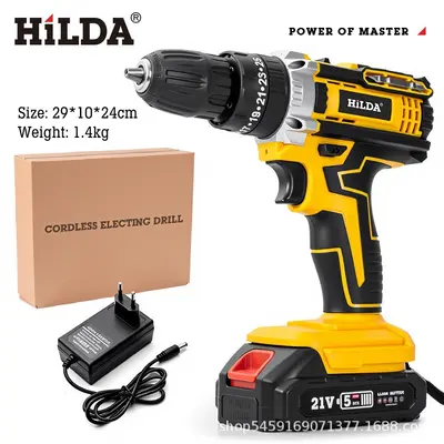 21V kablosuz darbe matkapı, çift hız, şarjlı, matkap seti - 8