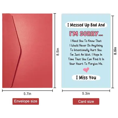 New Greeting Card, Funny Apology Card