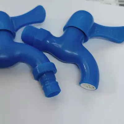 Plastic Outdoor Faucet, Ceramic Cartridge, Blue Beige