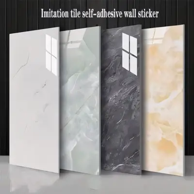 Marble Look Self-Adhesive Wall Sticker, Waterproof and Oil-Proof