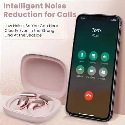 Miniso X28 kabellose Bluetooth-Kopfhörer, HD-Klangqualität, extrem niedrige Latenz, Geräuschunterdrückung, OWS Sport-Kopfhörer