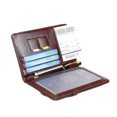 2026 new model RFID anti-theft passport travel multi-functional ticket holder retro document bag large capacity multi-card passport holder