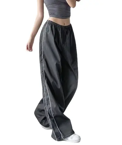 Long Casual Pants with Side Drawstrings, Elastic Waist, 2025 Summer - 8