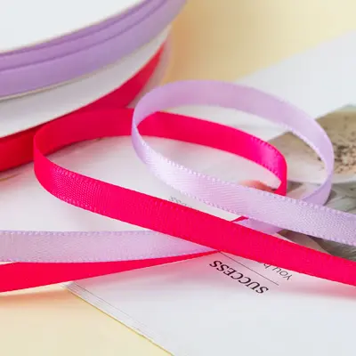 6 mm einfarbiges Polyester-Satinband, 100 Yards