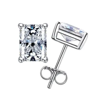 Grenzüberschreitend exklusiv: Vielseitige Moissanit-Ohrstecker in Sonderform, Ohrschmuck aus 925er Silber für Damen, Europa und Amerika, mossianteearrings