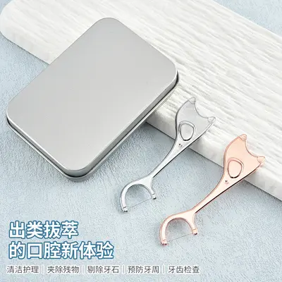 Stainless steel 304 toothpicks and titanium alloy dental floss set