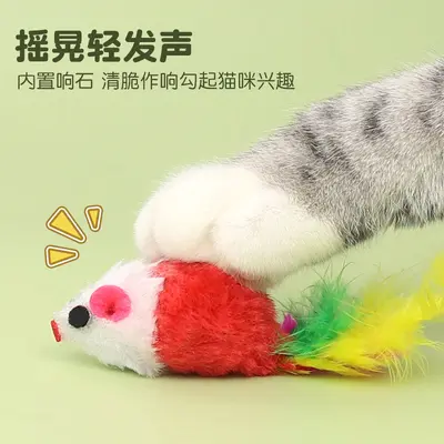 Colorful Bell Ball Cat Toy Set with Mouse - 4