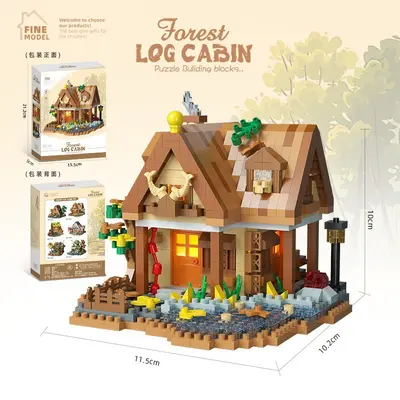 DIY Wooden Forest Log Cabin Building Block Set for Children - 10