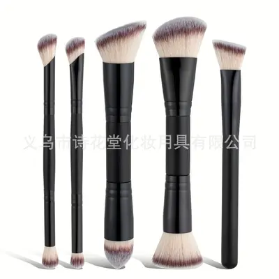 Double-Ended Foundation and Blush Brush Set, Soft Bristle Contour and Powder Brushes - 7