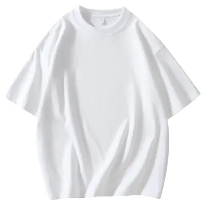 24 Pcs 190g Loose Fit Round Neck Short Sleeve Solid Color T-Shirt - 6