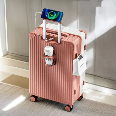 Student Suitcase with Combination Lock, Large Capacity, Universal Wheels - 3