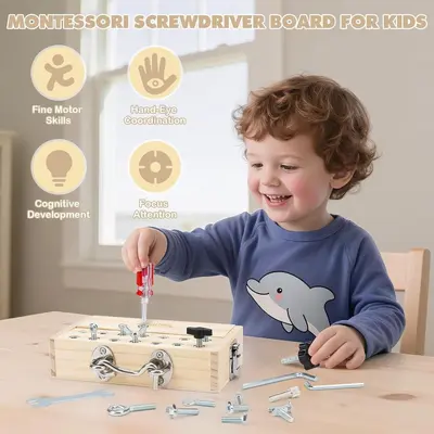 Montessori Ahşap Cıvata Oyunu - Sökülür