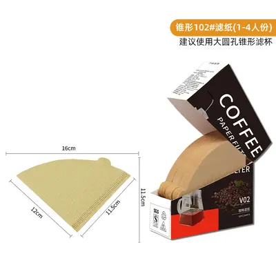v02 Fächerförmiges Kaffeefilterpapier für Pour-Over, Einweg - 13