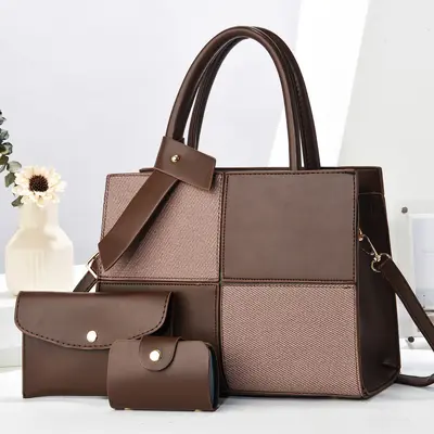 Mutter-Kind-Tasche im Farbblock-Design, großes Fassungsvermögen, Umhängetasche - 8