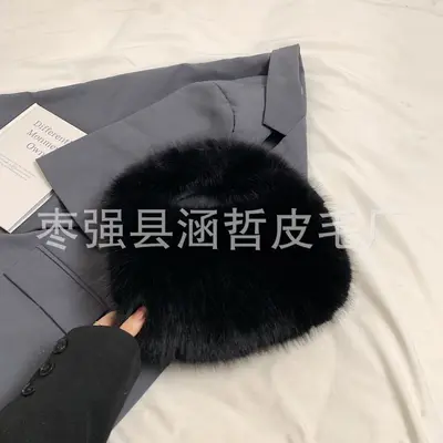 Herbst- und Winter neue flauschige Imitat-Fuchspelz-Handtasche, koreanischer Stil, vielseitig, tragbare Plüsch-Reisetasche - 8