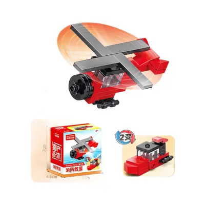 Lego-Compatible Mini Building Block Fire Truck Set - 6